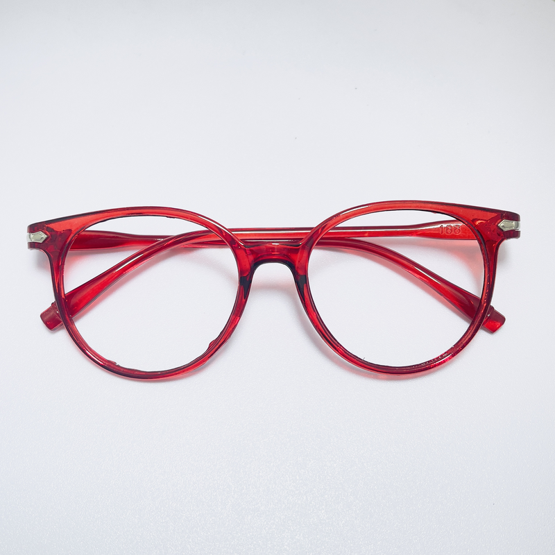กรอบแว่นตาทรงหยดน้ำ-สีแดง1